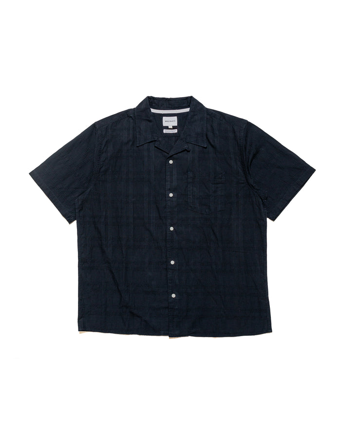 lost & found Norse Projects Norse Projects Carsten Relaxed Dobby Check Shirt Dark Navy