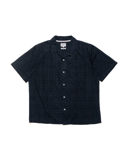 lost & found Norse Projects Norse Projects Carsten Relaxed Dobby Check Shirt Dark Navy