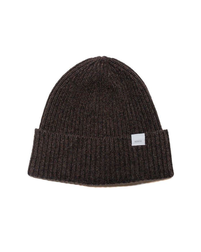 lost & found Norse Projects Norse Projects Standard Merino Lambswool Beanie Heathland Brown
