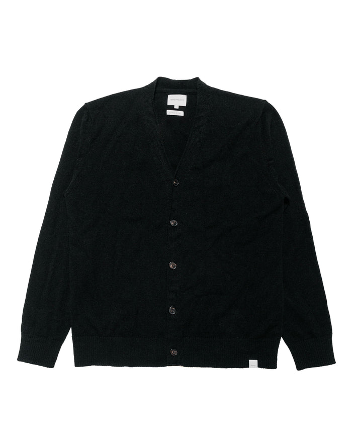 lost & found Norse Projects Norse Projects Standard Merino Lambswool Cardigan Black