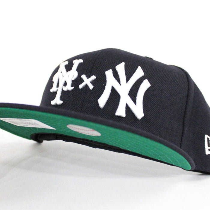 NY Yankees x NY Mets Duel New Era 59Fifty Fitted Hat (Yankees Color Green Under Brim)