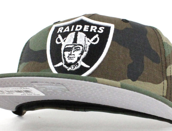 Oakland Raiders New Era 59Fifty Fitted Hat (Camouflage Gray Under Brim)