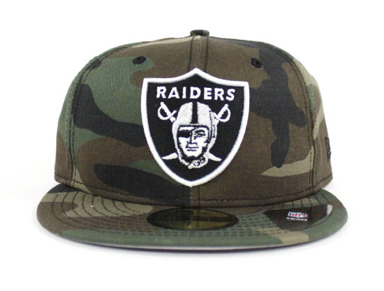 Oakland Raiders New Era 59Fifty Fitted Hat (Camouflage Gray Under Brim)