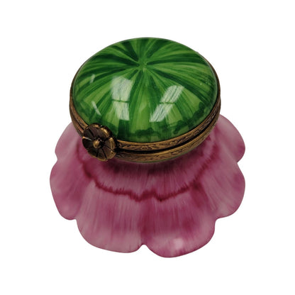 Open Flower Bud Limoges Box Porcelain Limoges valentine rose garden French Trinket Box