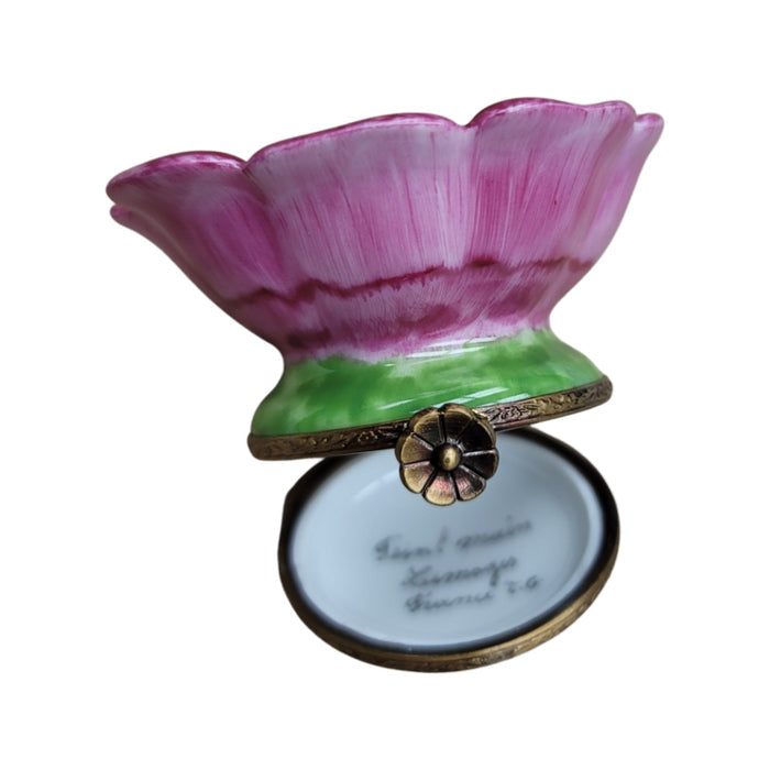 Open Flower Bud Limoges Box Porcelain Limoges valentine rose garden French Trinket Box