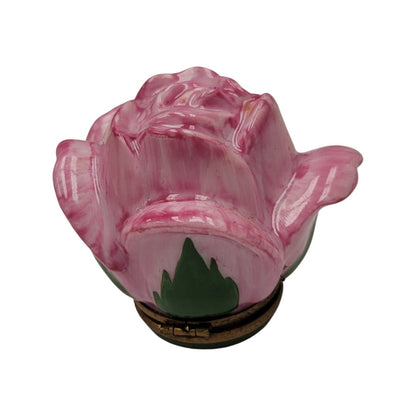Open Rose Bud Porcelain Box Porcelain Limoges valentine rose garden French Trinket Box