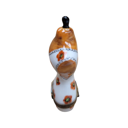 Orange Floral Dress Form Figurine Porcelain Limoges Limoges Box Women shoes hat bags suitcase mother French Trinket Box