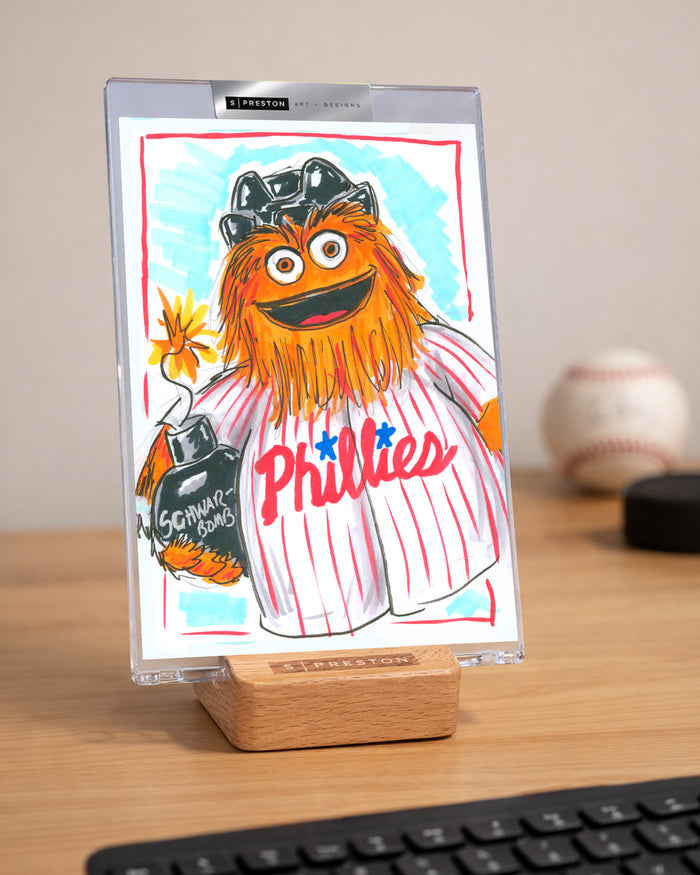 Original Art Sketch Slab- Schwarbomb Philly Tuxedo Gritty