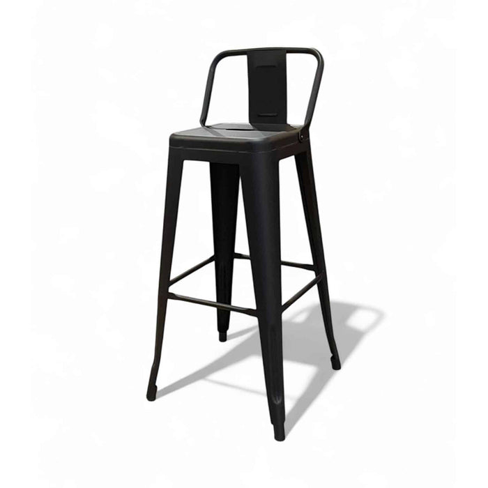 Oscar Black with Back Barstool