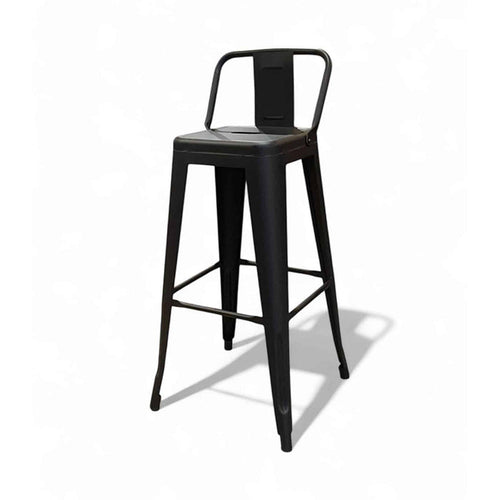 Oscar Black with Back Barstool