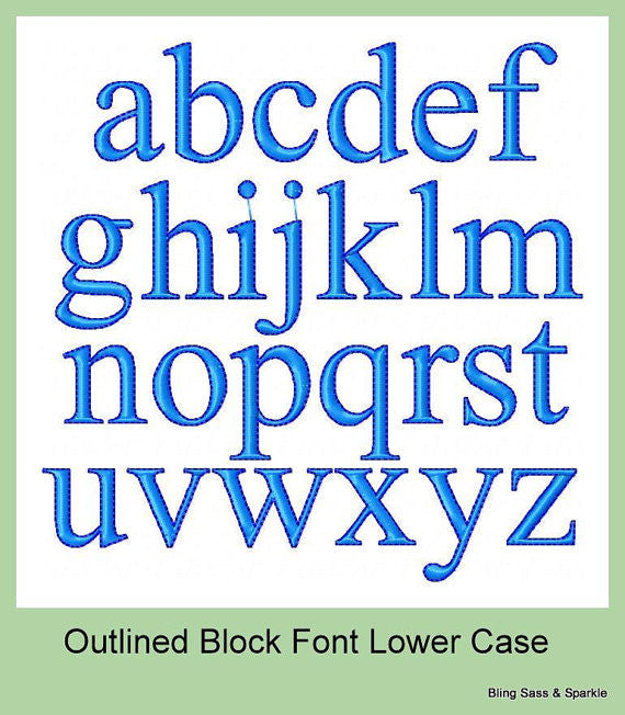 Outlined Block  Font - 1 an 2 inch Sizes