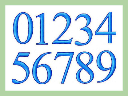 Outlined Block  Font - 1 an 2 inch Sizes