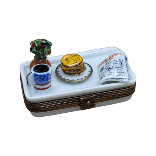 Coffee and Pancake Elegance Porcelain Limoges Food French Trinket Box