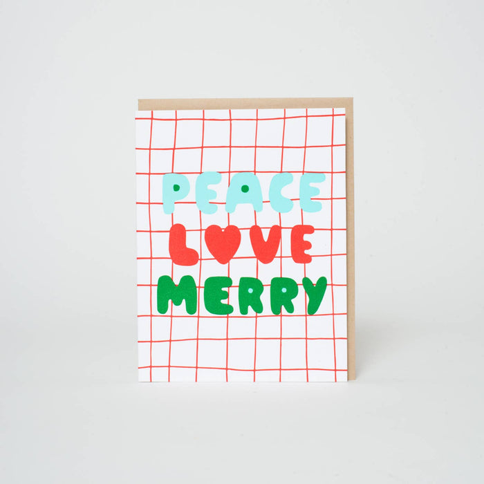 Peace Love Merry Holiday Card