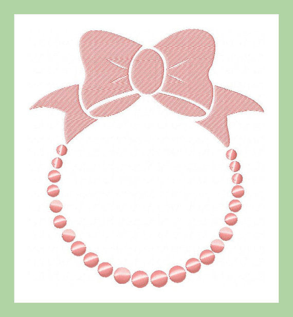 Pearl and bow monogram Frame