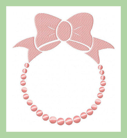 Pearl and bow monogram Frame