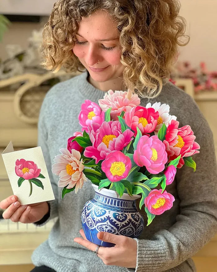Peony Paradise Pop-Up Flower Bouquet Card