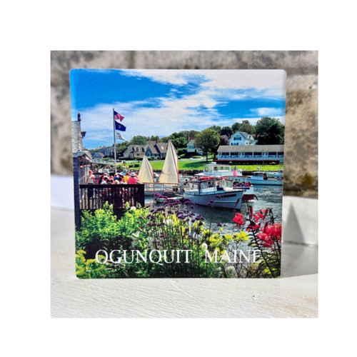 Perkins Cove Summer Patio Ogunquit Ceramic Coaster