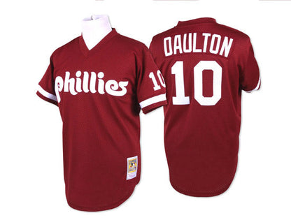 Philadelphia Phillies  Darren Daulton #10 1991 Mitchell & Ness Authentic Batting Practice Jersey