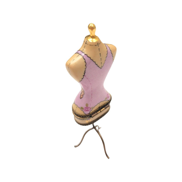 Pink Mannequin Fashion Figurine Porcelain Limoges Fashion jewelry women shoes limoges box French Trinket Box
