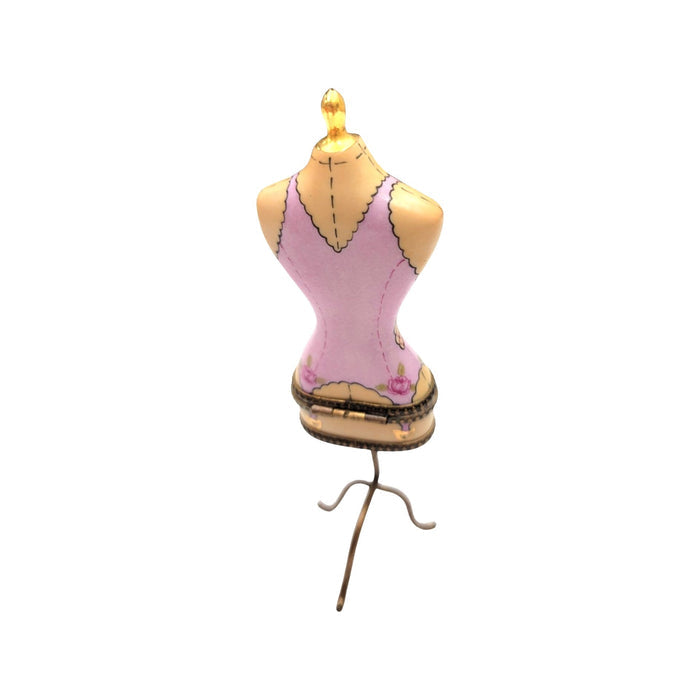 Pink Mannequin Fashion Figurine Porcelain Limoges Fashion jewelry women shoes limoges box French Trinket Box