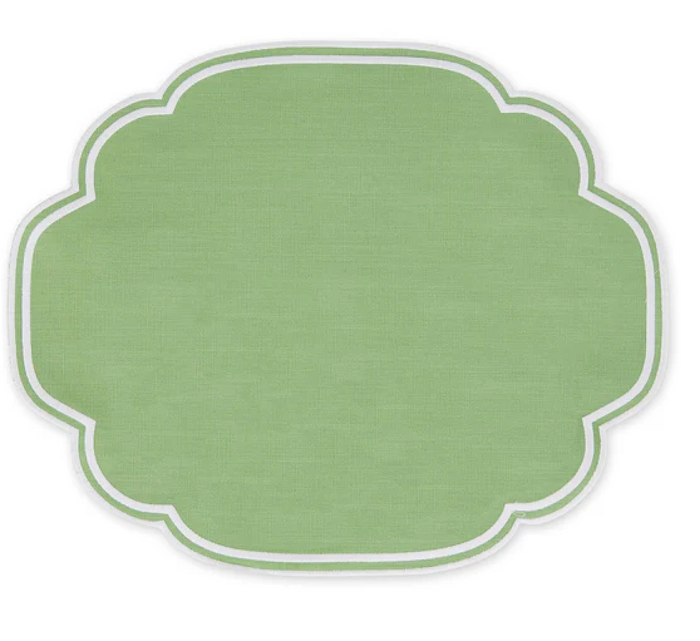 Blue and Green Scalloped-edged