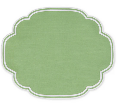 Blue and Green Scalloped-edged