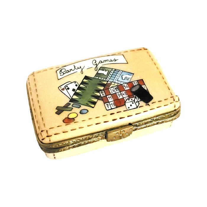 Card Games Porcelain Keepsake Porcelain Limoges games travel French Trinket Box