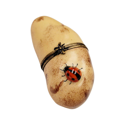 Charming Potato with Ladybug Box Porcelain Limoges fruit vegetables French Trinket Box