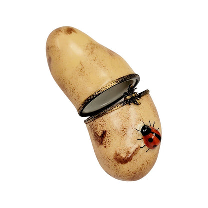 Charming Potato with Ladybug Box Porcelain Limoges fruit vegetables French Trinket Box