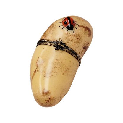 Charming Potato with Ladybug Box Porcelain Limoges fruit vegetables French Trinket Box