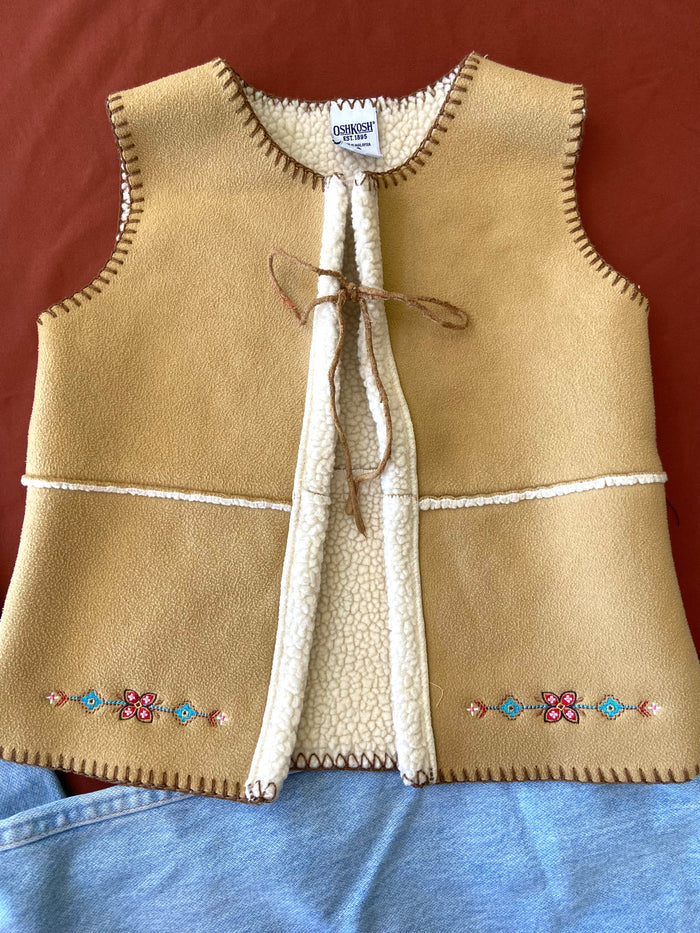 Pre-Loved Oshkosh Suede Embroidered Vest *Size 6 Youth - Deer Creek Mercantile