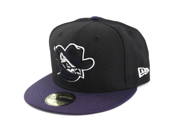 Quad Cities River Bandits New Era 59FIFTY Custom Fitted Hats (BLACK LIGHT NAVY GRAY UNDERBRIM)