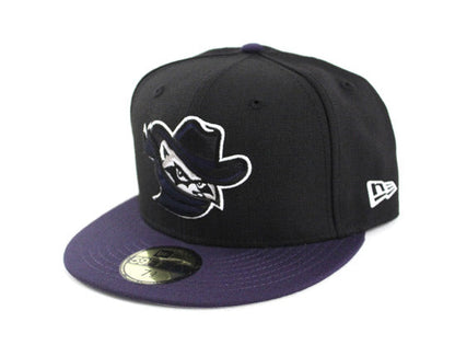 Quad Cities River Bandits New Era 59FIFTY Custom Fitted Hats (BLACK LIGHT NAVY GRAY UNDERBRIM)