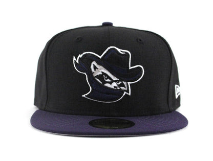 Quad Cities River Bandits New Era 59FIFTY Custom Fitted Hats (BLACK LIGHT NAVY GRAY UNDERBRIM)