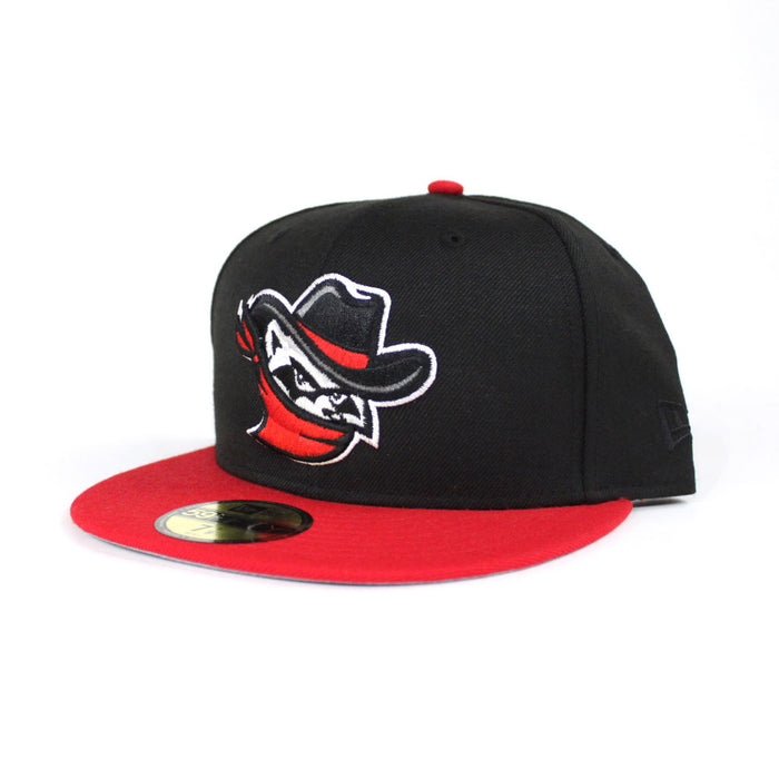 Quad City Bandits New Era 59Fifty Fitted Hat (Black Red Gray Under Brim)