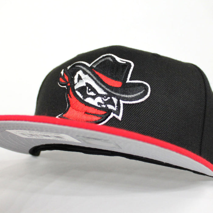 Quad City Bandits New Era 59Fifty Fitted Hat (Black Red Gray Under Brim)