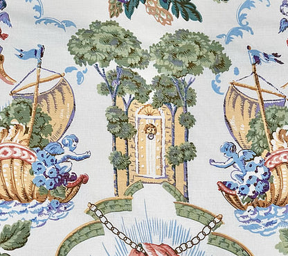 Quadrille Fabric - Amazing Grace - Multi on Ivory Belgian Linen / Cotton