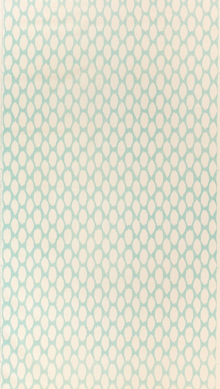 Quadrille Fabric: Adras Reverse - Custom Light Turquoise on Tinted 100% Linen