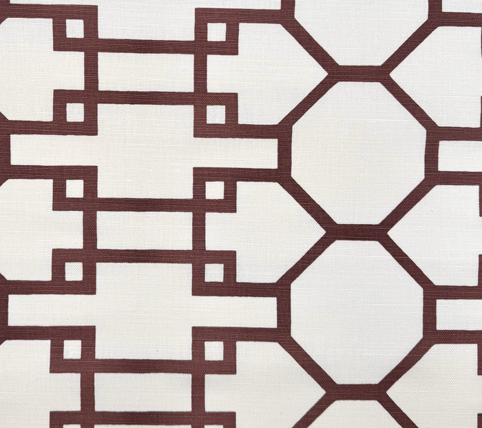 Quadrille Fabric: Brighton - Custom Brown on Tinted Belgian Linen / Cotton