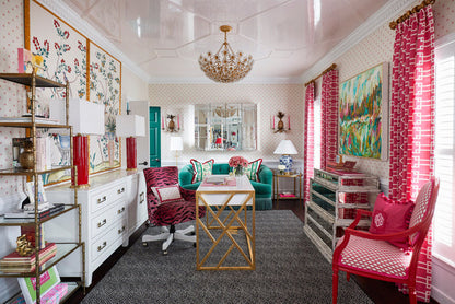 Quadrille Fabric: Brighton - Custom Magenta on Tinted Belgian Linen / Cotton