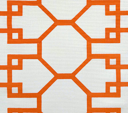 Quadrille Fabric: Brighton - Custom Orange on White Belgian Linen / Cotton