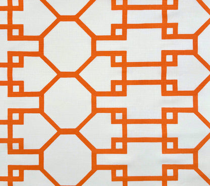 Quadrille Fabric: Brighton - Custom Orange on White Belgian Linen / Cotton