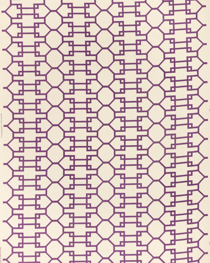 Quadrille Fabric: Brighton - Custom Purple on Tinted Belgian Linen / Cotton
