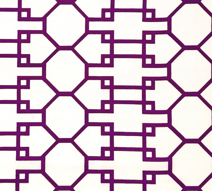 Quadrille Fabric: Brighton - Custom Purple on White Belgian Linen / Cotton