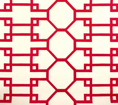 Quadrille Fabric: Brighton - Red on Tinted Belgian Linen / Cotton