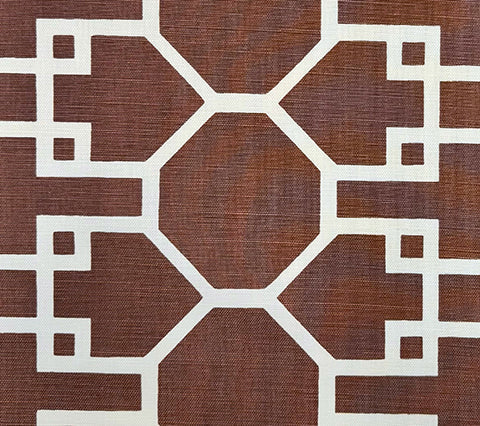 Quadrille Fabric: Brighton Reverse - Custom Brown on Tinted Belgian Linen / Cotton