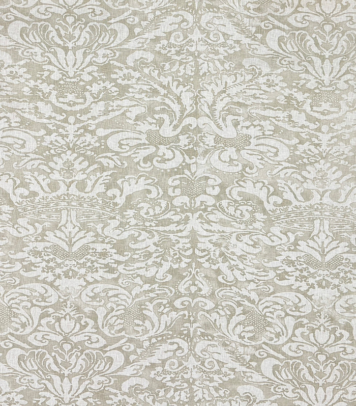 Quadrille Fabric: Bromonte Reverse - Custom Taupe on Tinted 100% Linen