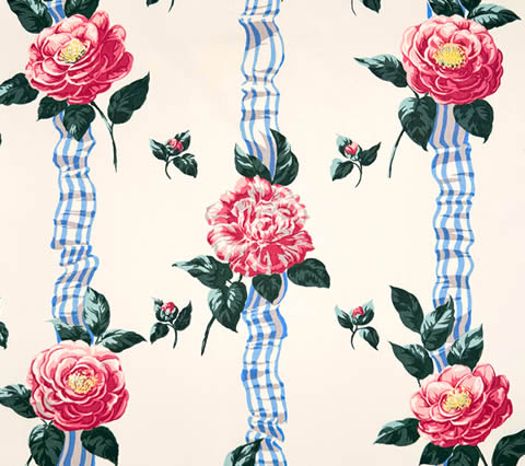 Quadrille Fabric: Camille - Blue Multi on Tinted