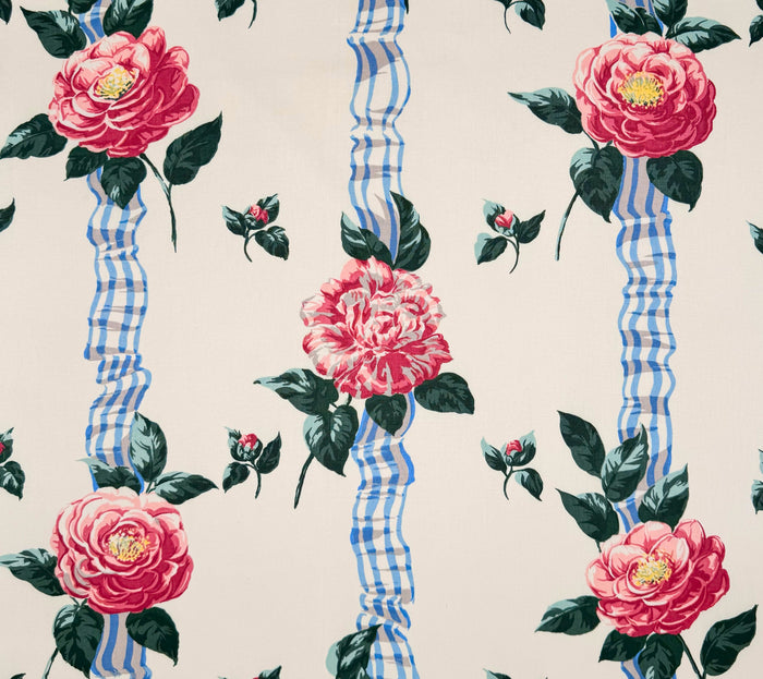 Quadrille Fabric: Camille - Blue Multi on Tinted